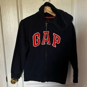 GAP Boys Zip Up Logo Hoodie Size 10/12